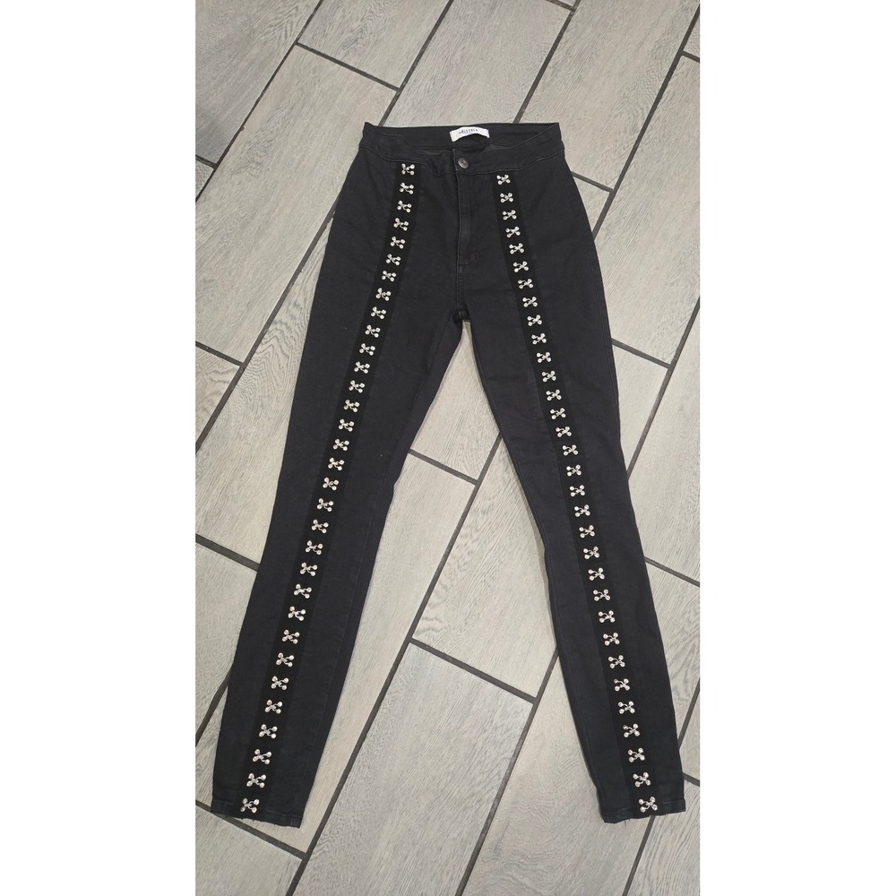 Pistola Black Hook and Eye Trim High Rise Skinny Jeans P6380TLX-HTP Size 26